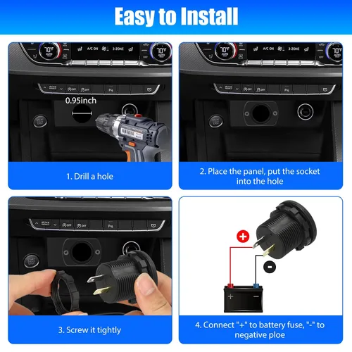 Vista 5 de Linkstyle Medidor de Batería de 12 V, Voltímetro Impermeable de 12 V, Medidor de Voltaje de Pantalla Digital para Marina, Auto, Motocicleta