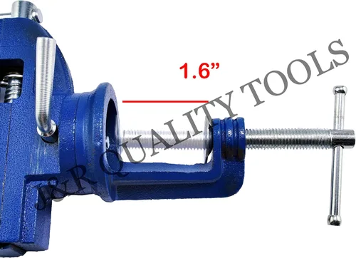 Vista 5 de VCT Tornillo de banco con base giratoria de sujeción de 2 pulgadas, soporte portátil para banco de trabajo, hogar, perforación, carpintería