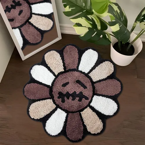 Vista 9 de Trippy Alfombra de Cara Feliz Alfombras Geniales Tufted de Secado Rápido Tapetes de Baño para Baño Antideslizantes Tapete de Baño Absorbente de Agua