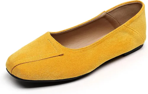 Vista 12 de VenusCelia - Zapatos bajos de baile para mujer Beige (Beige PU)