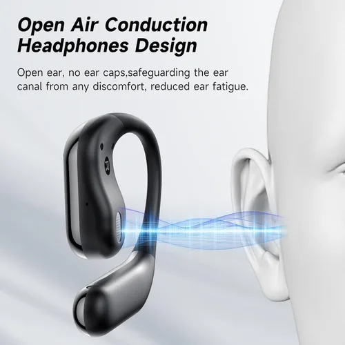 Vista 8 de Auriculares inalámbricos con clip de oreja abierta, Bluetooth 5.4, micrófono integrado, IPX7 impermeable, pantalla LED, ganchos para los oídos