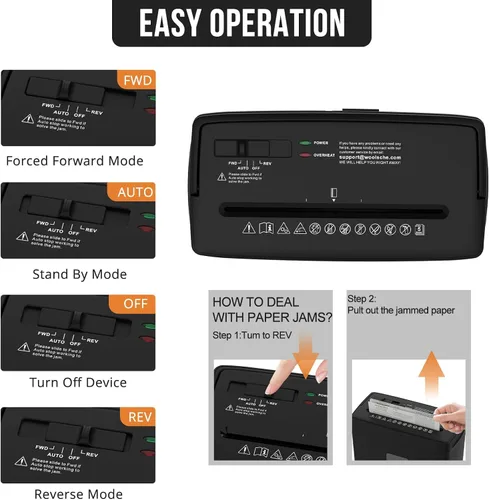 Vista 5 de Suntiko 5-Sheet Small Cross Cut Paper Shredder Black Negro