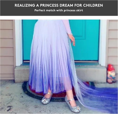 Vista 6 de Zapatos de vestir para niñas, Mary Jane, boda, fiesta, talón, lazo con purpurina, zapatos de princesa con flores para niños pequeños