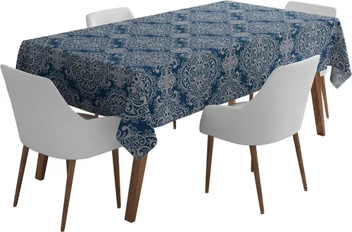 Vista 36 de Mantel cuadrado para interiores y exteriores de 58 x 58 pulgadas, mantel cuadrado impermeable para mesa de patio, manteles de primavera/verano