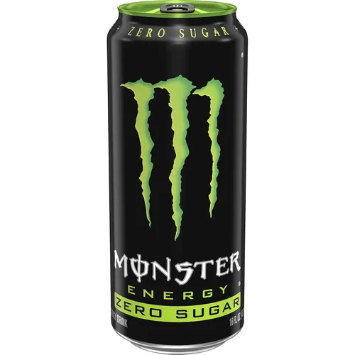 Vista 3 de Monster Energy Zero Sugar, Bebida energética verde, original, baja en calorías, 16 onzas (paquete de 15)