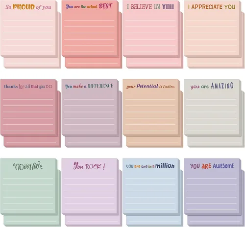Vista 33 de Yinder 12 notas adhesivas inspiradoras, bonitas notas adhesivas motivacionales, regalos de agradecimiento a los empleados, a granel para profesores