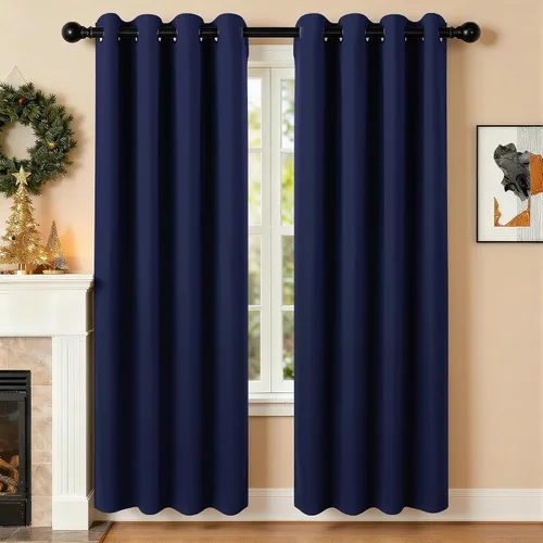 Vista 88 de Cortinas de oscurecimiento de habitación de 45 pulgadas de largo para dormitorio y sala de estar, cortinas térmicas aislantes con ojales