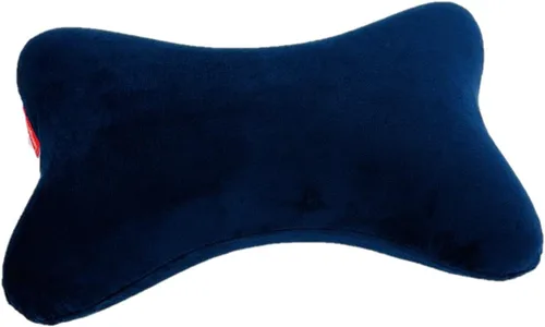 Vista 9 de Bookishbunny Almohadas de espuma viscoelástica con forma de hueso de perro con funda de terciopelo extraíble para automóvil, autobús, camión Negro