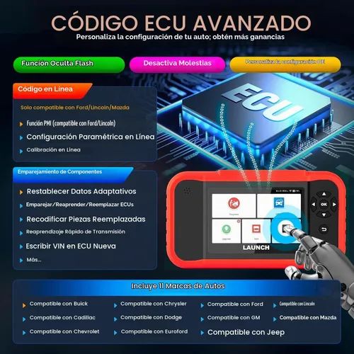 Vista 5 de LAUNCH Escáner de X431 Creader Elite 2.0 FGC OBD2, herramienta