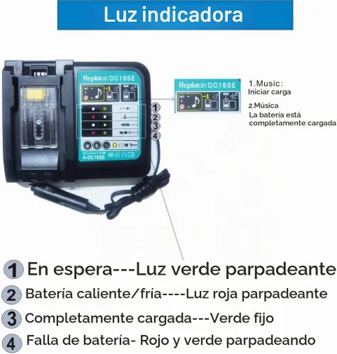 Vista 5 de EAGLEWING DC18SE 14.4V-18V Li-ion Níquel Metal Hidruro Óptimo Cargador Automotriz, Azul