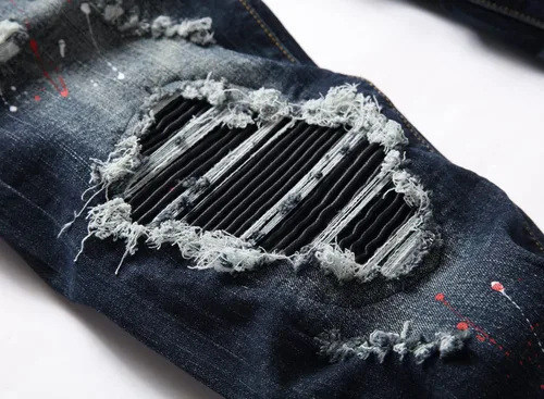 Vista 5 de AITITIA Jeans elásticos rasgados de ajuste regular para hombre