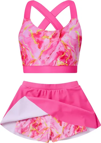 Vista 20 de Traje de baño para niñas de 2 piezas con pantalones cortos con Alania Floral