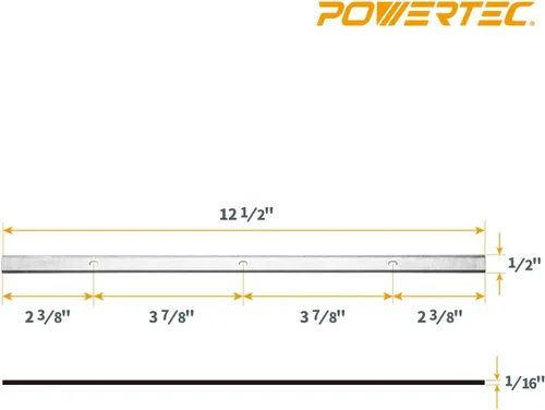 Vista 4 de POWERTEC Cuchillas cepilladoras de 12-1/2 pulgadas para cepillo Porter Cable PC305TP, repuesto para cuchillos cepilladores PC22562, juego de 2