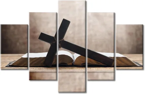 Vista 79 de TUMOVO Decoración de pared de iglesia cristiana de 3 paneles, imágenes de la resurrección de Jesús para sala de estar, dormitorio, cocina
