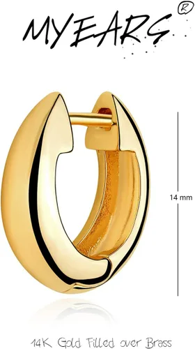 Vista 5 de MYEARS Aretes de Oro para Mujer Huggie Hoop Ear Stud Cuff 14K Pequeños Simples Hipoalergénicos Joyería de Uso Diario