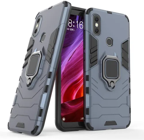 Vista 9 de LuluMain - Funda compatible con Xiaomi Mi A2, soporte de anillo de metal a prueba de golpes (funciona con soporte magnético para automóvil)