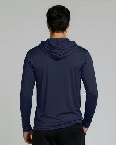 Vista 6 de Paquete de 3 Sudadera con capucha deportiva para hombre de ajuste seco con absorción de humedad y manga larga
