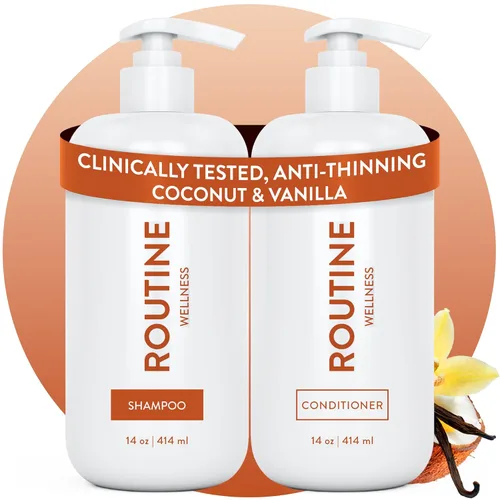 Vista 18 de Routine Wellness Set de champú y acondicionador antiadelgazamiento para el cabello adelgazante, bloqueador de biotina DHT para mujeres y hombres