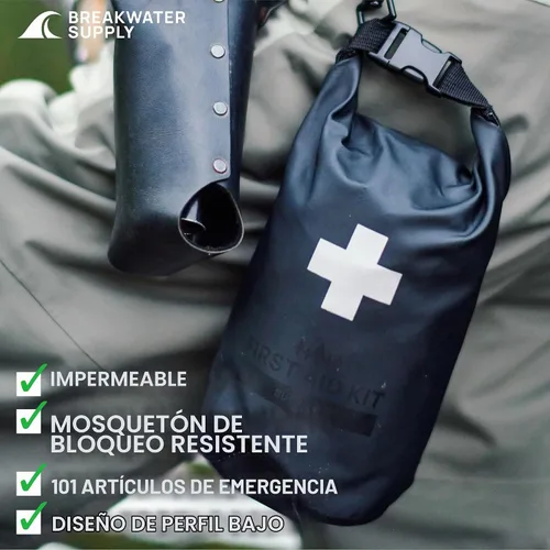 Vista 4 de Breakwater Supply™ Kit de primeros auxilios impermeable, bolsa seca precargada con suministros de preparación de supervivencia de emergencia