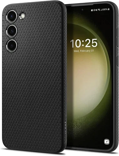Vista 4 de Spigen Liquid Air - Funda diseñada para Galaxy S23 (2023) [protección de grado militar], color negro mate Mate negro