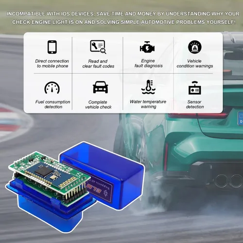 Vista 4 de ELM327 OBDII - Escáner de diagnóstico automático para automóvil, mini herramienta de escaneo Bluetooth profesional, lector de código de falla