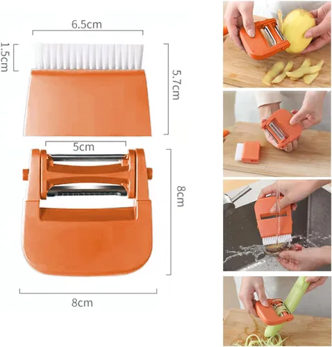 Vista 7 de 3 piezas de tazas de frutas y 1 pelador, cortador de taza, cortador de fresa, huevo y plátano, rebanador de plátano, para hacer rápidamente ensalada