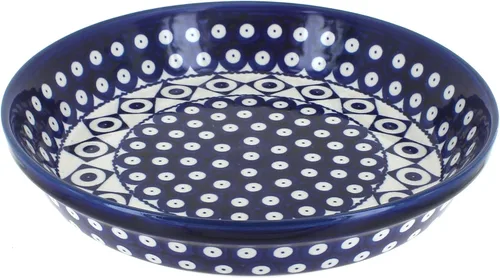 Vista 13 de Plato para pastel de tulipán azul de cerámica polaca de rosa azul