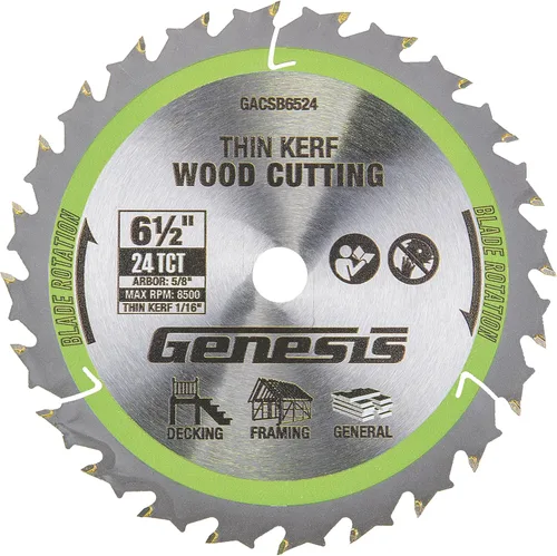 Vista 16 de Genesis GPCS535CK Kit de sierra circular compacta de inmersión con empuñadura de control de 5.8 amperios y 3 1/2 pulgadas con láser, base
