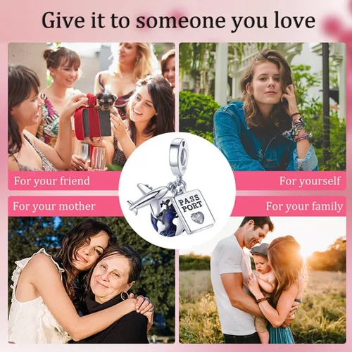 Vista 4 de LeeFeel Encantos de corazón de lazo, exquisitos abalorios de corazón de amor con circonita cúbica transparente para mujeres, pulseras para bricolaje