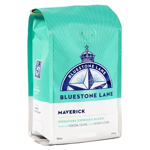 Vista 14 de Bluestone Lane Granos de café, Bayside Blonde Light Roast, grano entero, bolsa de 12 onzas