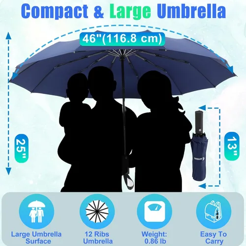 Vista 2 de GAOYAINIG - Mini paraguas pequeño con estuche de diseño ligero y compacto, perfecto para viajes, sombrilla portátil ligera para exteriores