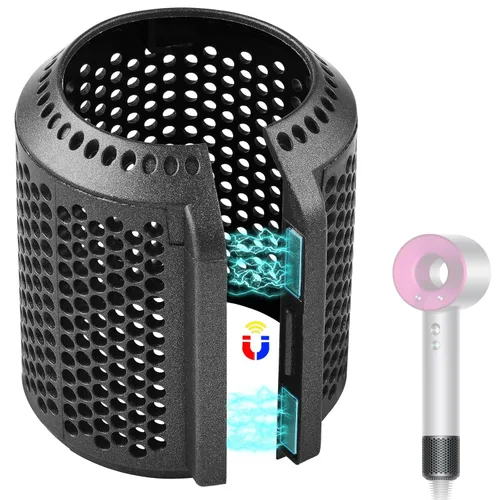 Vista 7 de Filtro externo magnético para secador de pelo compatible con Dyson Supersonic (negro)