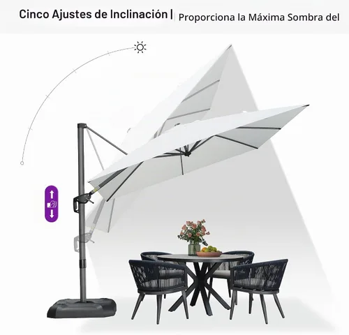 Vista 66 de PURPLE LEAF Paraguas al aire libre con base 8' x 8' protección solar verde Manzana Verde (Apple Green)