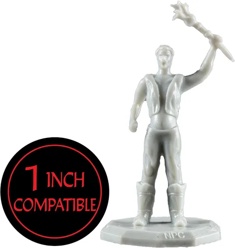 Vista 2 de Monster Townsfolk Mini Figuras de fantasía – 8 piezas de personajes campesinos no jugadores en miniatura NPC – Tamaño hexagonal de 1 pulgada