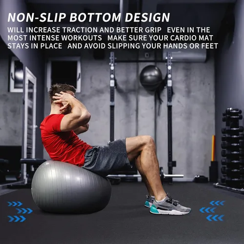 Vista 6 de MRO Extra Large Exercise Mat For Home Gym, 8'x4.5'/7'x4.5'/6'x4.5'(7mm) Workout Mats for Gym Flooring, Non-Slip, Extra Thick Durable Cardio Mat