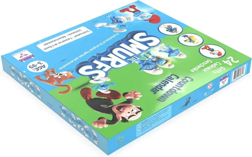 Vista 2 de El calendario de cuenta regresiva original de SMURFS 2025 Juguetes de dibujos animados coleccionables para niños y niñas, ¡12 figuras + 12 regalos