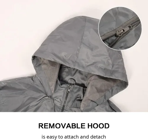 Vista 3 de Chaqueta impermeable plegable para hombre con capucha y rompevientos
