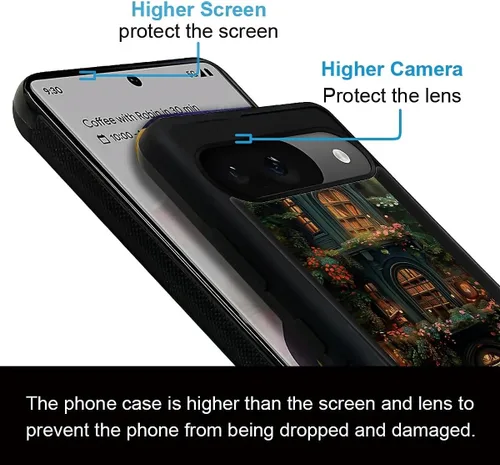 Vista 1315 de Compatible con Google Pixel 4A 5G Mobile Case Creative Acrylic Panel trasero Silicona Protección Grip especialmente diseñado para Google Pixel 4A 5G