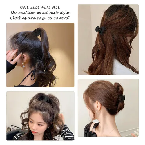 Vista 5 de 8 pinzas de garra para cabello fino para mujeres, pinzas de pelo medio mate de 1.6 pulgadas para cabello fino y grueso, agarre fuerte, pinzas