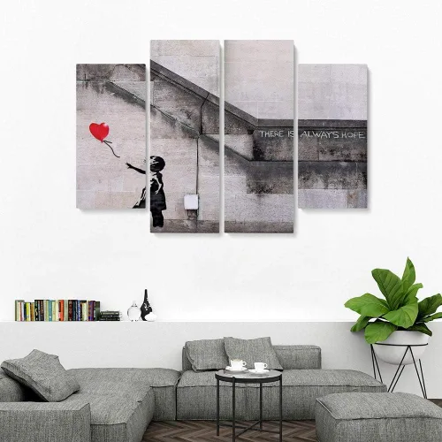 Vista 45 de Banksy Graffiti Street Art Colecciones de lienzos de arte callejero. Listo para colgar. Fabricado en Estados Unidos #FULL2