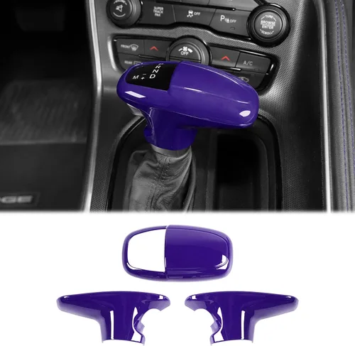 Vista 12 de CheroCar Funda para perilla de palanca de cambios Dodge Accesorios internos para Dodge Challenger Charger 2015-2022, para Dodge Durango 2018-2022