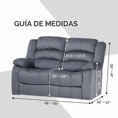 Vista 6 de ULTICOR Funda reclinable para sofá biplaza, 48 a 65 pulgadas de largo, 6 fundas de sofá reclinable elásticas de terciopelo para sofá biplaza de 2