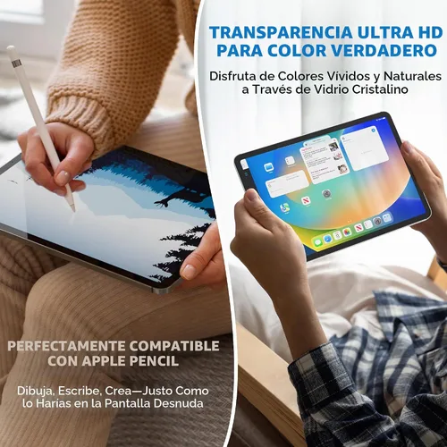 Vista 3 de Deppa Protector de pantalla para iPad Air de 11 pulgadas M4/M3/M2 (2026/2025/2024, 8ª/7ª/6ª generación) con kit de fácil instalación, compatible