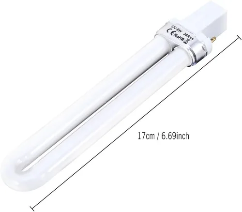Vista 5 de ZJchao Juego de bombillas LED, 4 piezas de 9 W, no inductancia de repuesto, tubo UV, tubo de bombilla de 365 nm, para secador de arte de uñas