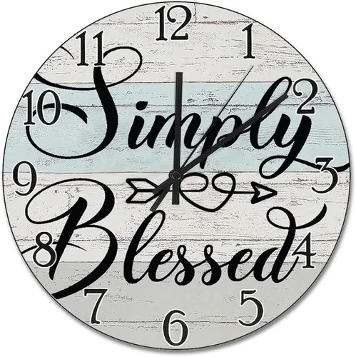 Vista 14 de Trust in the Lord With All Your Heart - Reloj de pared con versículo bíblico – Arte de cita religiosa de madera cristiana inspiradora – Madera