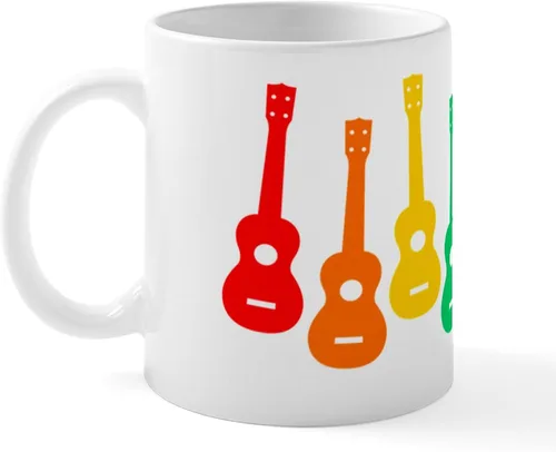 Vista 22 de CafePress Peace Love - Taza de café de cerámica para ukelele (11 oz (11.0 fl oz)