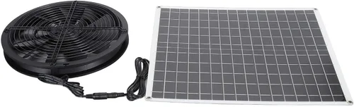 Vista 4 de 20W Solar Exhaust Fan, High Speed Solar Panel Ventilation Fan for Chicken Coop Pet House Barn Greenhouse, Efficient Cooling with 16V Solar Panel