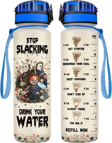 Vista 14 de 34HD Axolotl - Botella de agua de 32 onzas, bonita botella motivacional para mujer, botella de gimnasio con marcador de tiempo, regalo