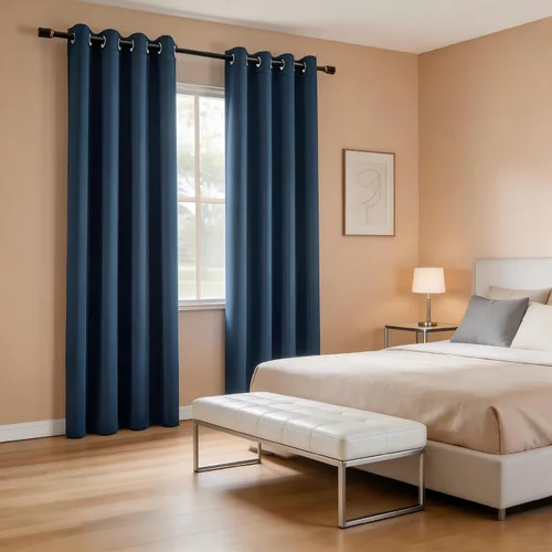 Vista 14 de IGEMAEVE Cortinas opacas para dormitorio con ojales, beige, 52 pulgadas