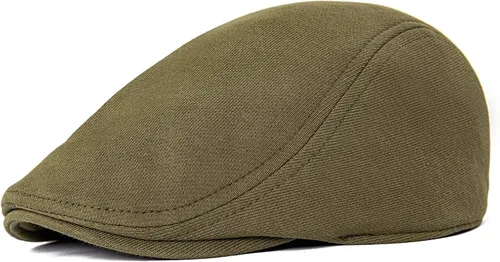 Vista 14 de VOBOOM - Gorra plana de algodón para hombre, diseño Ivy Gatsby Newsboy Negro